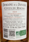Preview: Rückenetikett: Domaine de la Janasse Cotes du Rhone Rose 2024