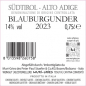 Preview: Rueckenlabel Muri-Gries Blauburgunder Südtirol DOC Klosterkellerei