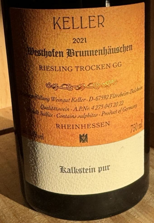 Weingut Keller 2021 Abts Erde Riesling GG Westhofener Brunnenhäuschen