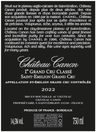 Chateau Canon 2022 Saint Emilion