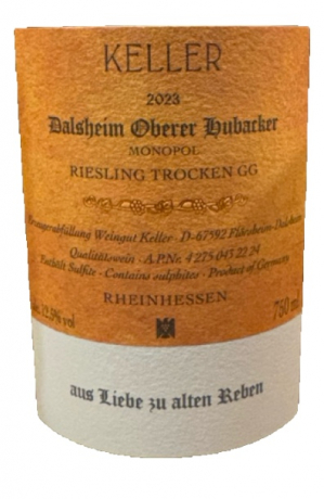 Weingut Keller 2023 Hubacker GG Riesling KPK Flörsheim-Dahlsheim