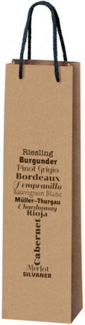 1er Geschenktüte aus Kraftpapier mit Druck Weinglas
