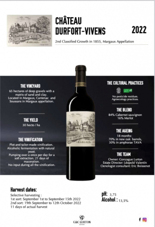 Chateau Durfort Vivens 2022 Margaux