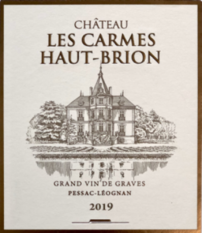 Frontlabel Chateau Les Carmes Haut Brion 2019 Pessac Leognan