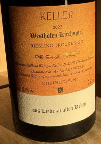 Weingut Keller 2022 Kirchspiel GG Riesling KPK Flörsheim-Dahlsheim
