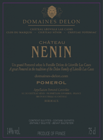 Back Chateau Nenin 2020 Pomerol