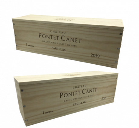 Holzkiste des Chateau Pontet Canet 2019 Pauillac in der Magnum