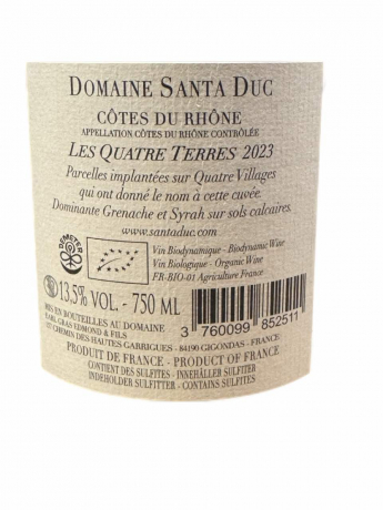 Domaine Santa Duc Les Quattres Terres 2023 Label