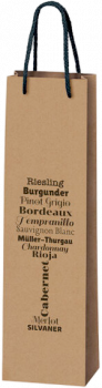 1er Geschenktüte aus Kraftpapier mit Druck Weinglas