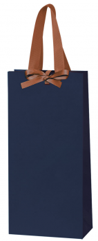 2er Geschenktüte Verso blau mit Satinband