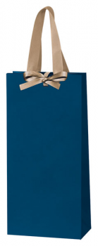 2er Geschenktüte Verso blau mit Satinband