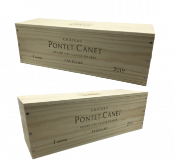 Holzkiste des Chateau Pontet Canet 2019 Pauillac in der Magnum